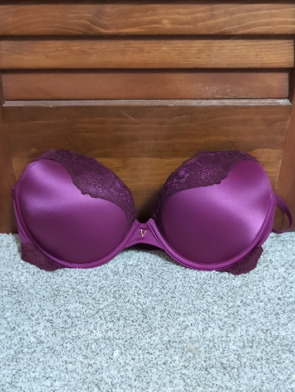 Victoria's Secret Satin & Lace Plum Push-Up Bra